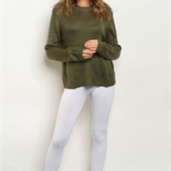 White Fleece High Waisted Leggings One Size - Picture 2 of 3